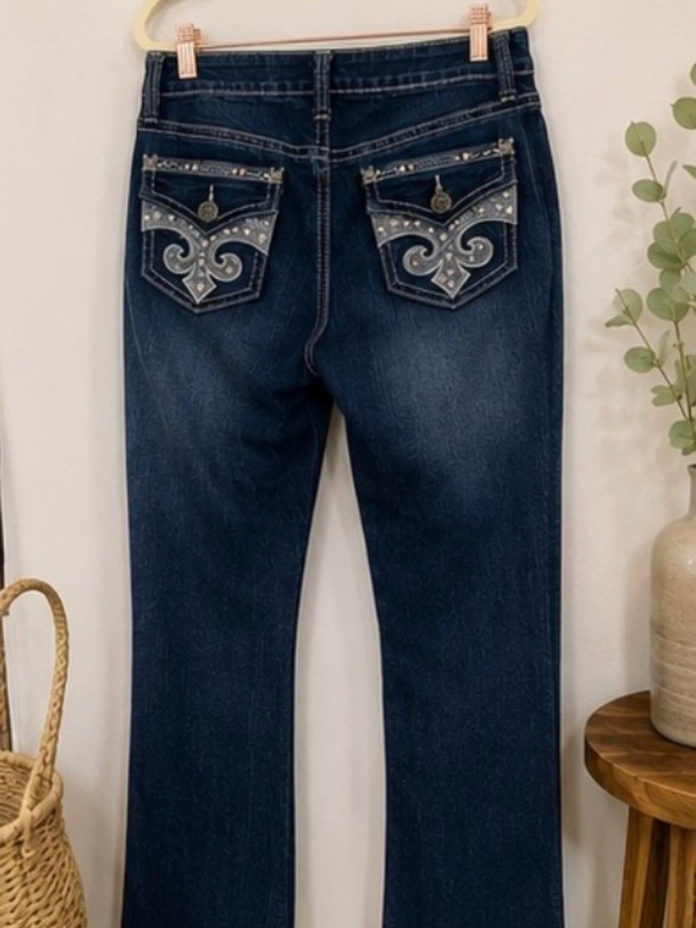 ND Weekend Dark Blue Bootcut Jeans with Embellished Pockets Size 10